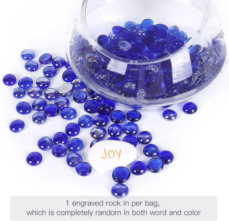 Ausluru 11LB Fire Glass Beads and Marbles for Outdoor Fire Pit and Fireplace, Glass Gemstones for Vase Filler, Aquariums, Hydroponics Plants, Home Decor and DIY Craft, Cobalt - Image 3